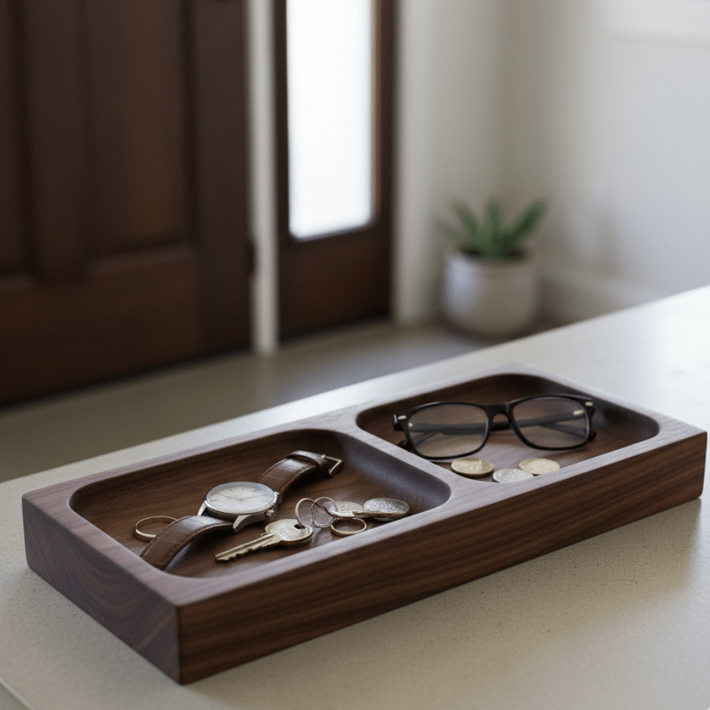 Tabuleiro em Nogueira Maciça (Valet Tray) - Imparável Requinte