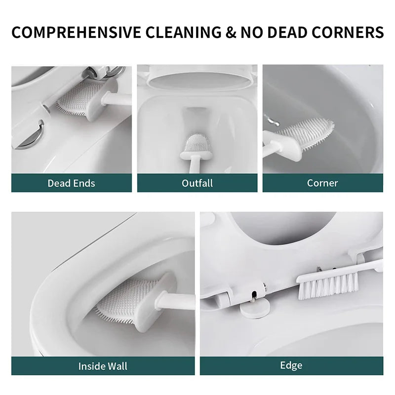 Conjunto de escova sanitária de silicone