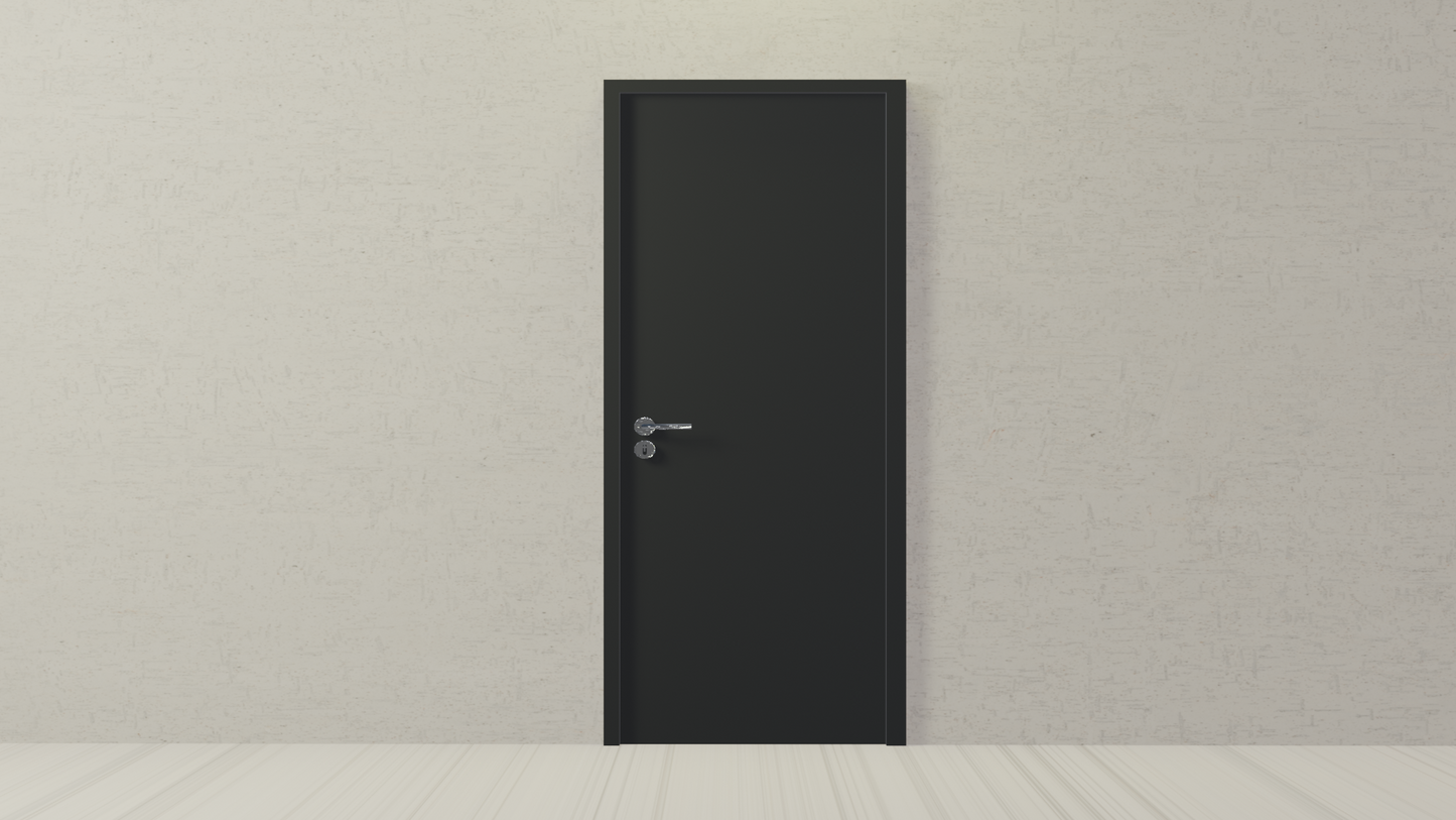 Porta Preta simples 200X80cm Direita
